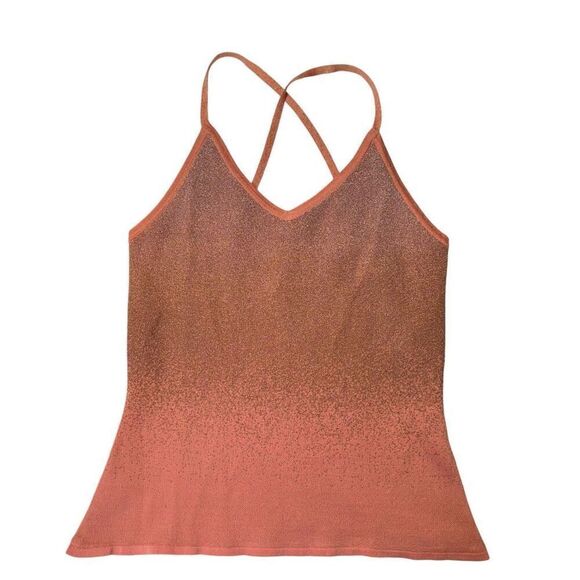 NWT Baum Und Pferdgarten Sleeveless V-Neck Knitted Chandra Top Peach Lurex Small - Picture 5 of 8